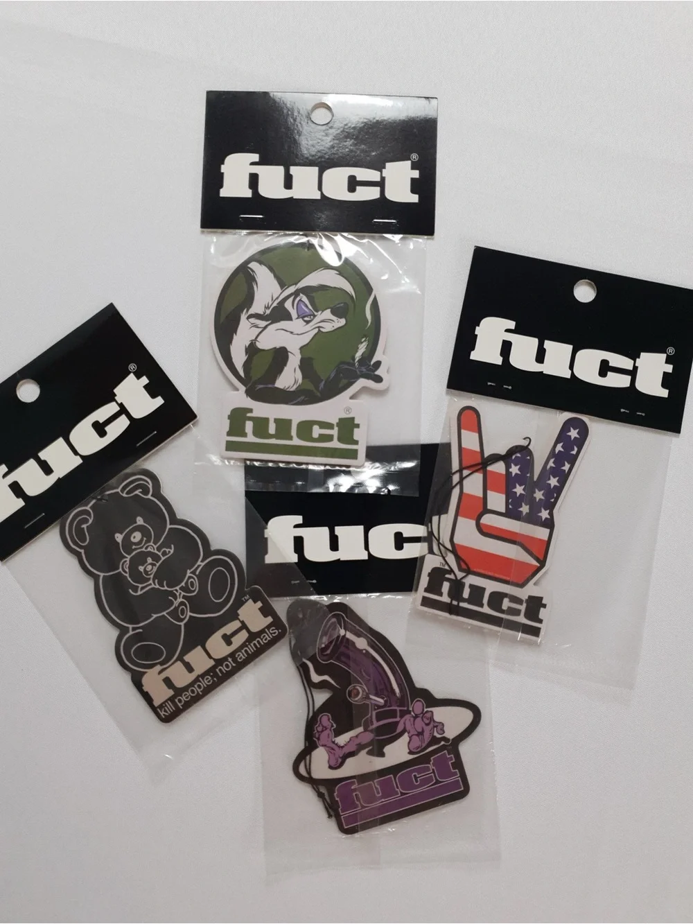 Lot Of 4 FUCT Air Fresheners Skunk Weed, FTW Finger, Bear & Bong Pipe - ALL NEW